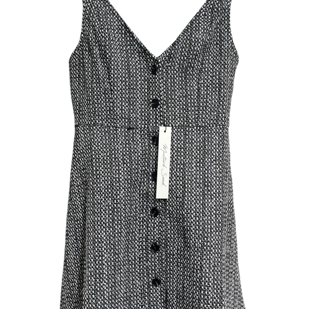 Mustard Seed Tweed Coat Blazer & Button Front Dress Set Black Ivory Small NWT - Picture 7 of 8